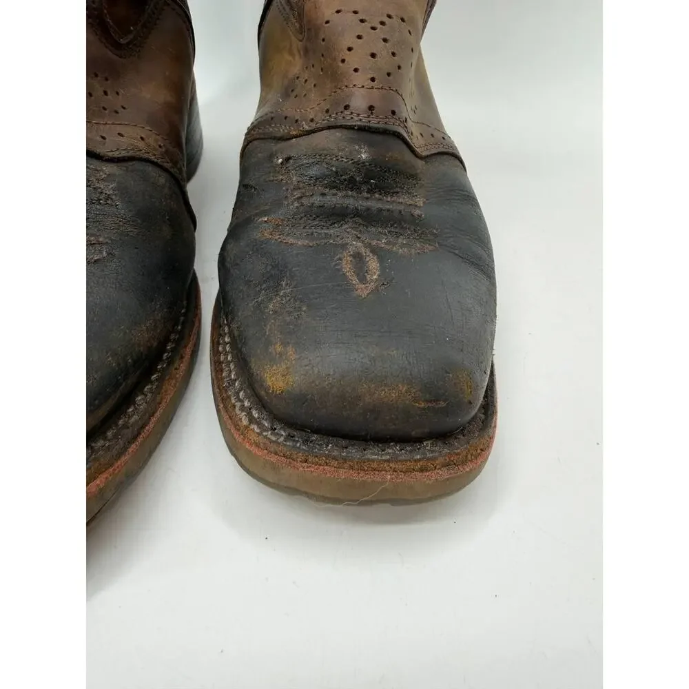 Double-H DH3560 Men's 9 D Brown Leather Western Cowboy Boots USA Made